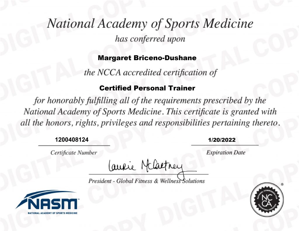 NASM Certified Personal Trainer & Corrective Exercise